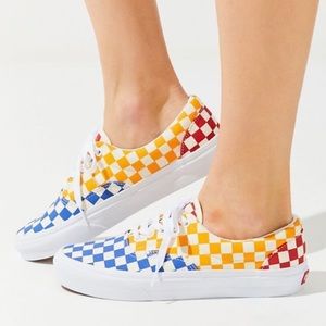 Vans Era Primary Colors Checkerboard Shoes with Laces. Size 6 Womens. WORN TWICE